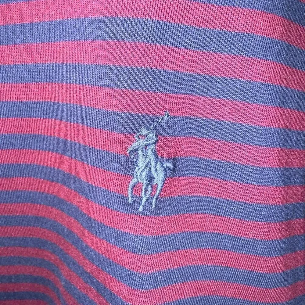 Polo Ralph Lauren Nautical Navy & Wine Red Cotton S/S T-Shirt Sz XL